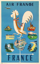 Air France Rooster Weather Vane 1/4 Sheet
