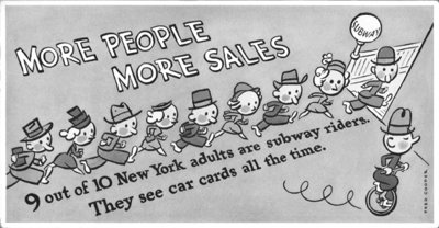 Mini Subway Car Card <br>No. 25 - More People More Sales