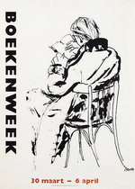Boekenweek (Black and White/ Reader in a Chair)
