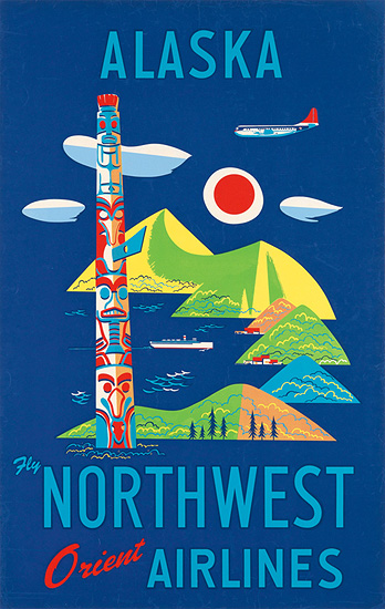 Alaska Fly Northwest Orient Airlines (Totem Pole)