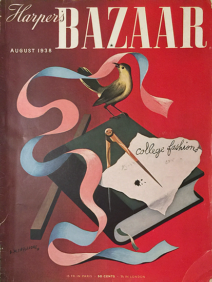      Harper's Bazaar Cover (ribbon/ college fashions)