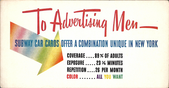 Mini Subway Car Card <br>No. 01 - Advertising Men 