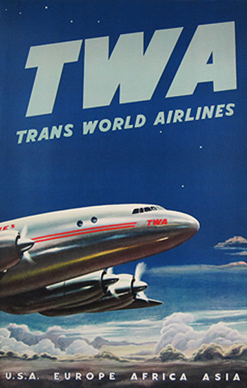 TWA Europe Africa Asia (Jet Nose & Sky)