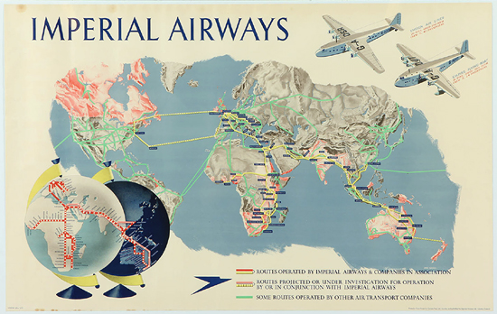           Imperial Airways Route Map (Horizontal)