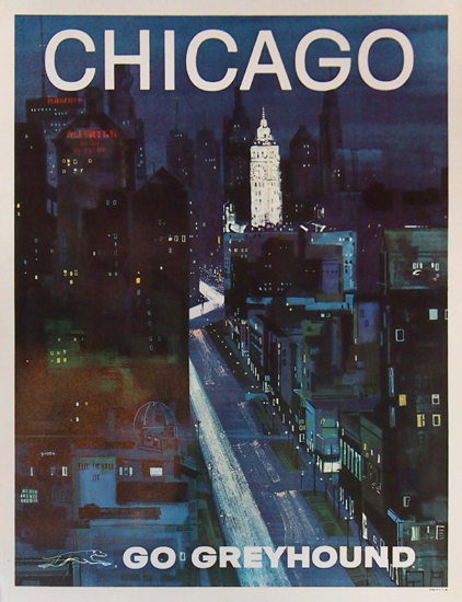 Go Greyhound Chicago (11in x 14in)