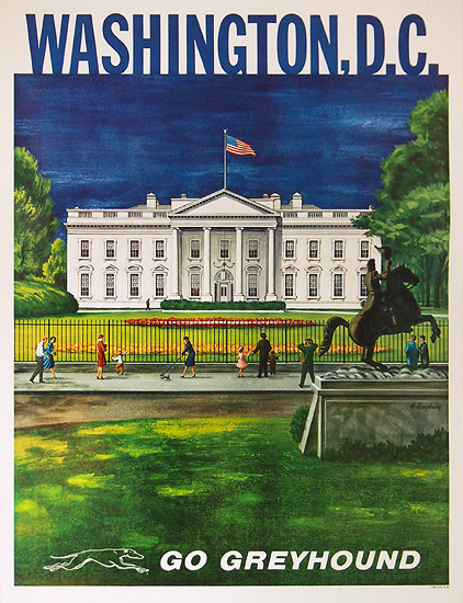 Go Greyhound Washington DC Whitehouse (11in x14in)