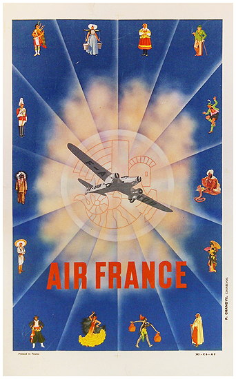 Air France 1/4 Sheet (TurboProp & Traditional Folk in Costumes)
