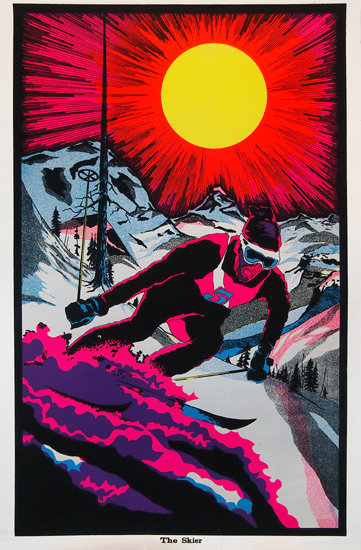 The Skier (Velvet 1960's Blacklight Poster)