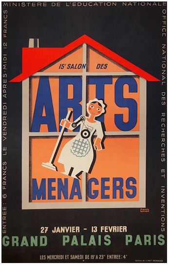 Arts Menagers (Black with Orange House/ 47x63)