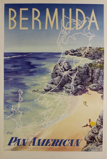 Pan Am Bermuda (Beach and Map Outline)