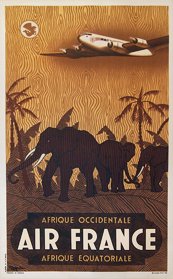 Air France - Afrique Occidentale/Equatoriale (Elephants) 1/4 Sheet