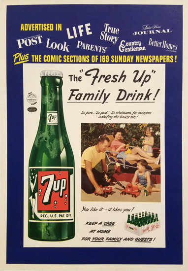 7 Up The Fresh Up Family Drink (Blue Border)