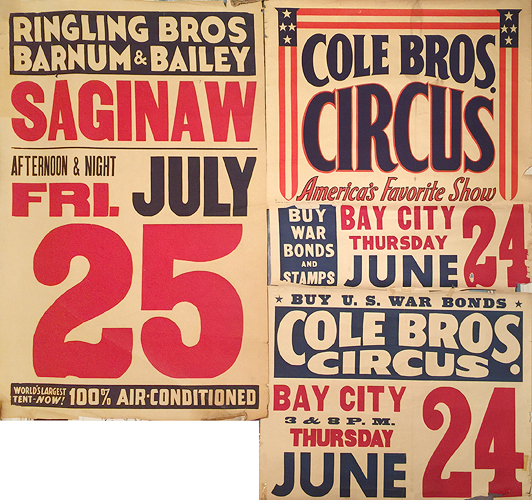Ringling Bros Barnum & Bailey & Cole Bros Circus (LOT OF 2 POSTERS)
