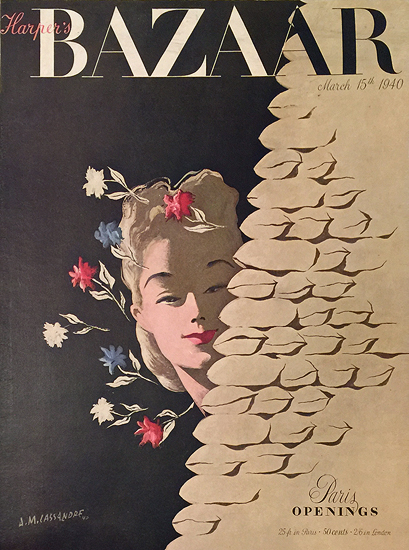      Harper's Bazaar Cover (Woman and Flowers)