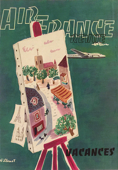 Air France Revue (In Flight Magazine Cover, Painting and Easel)