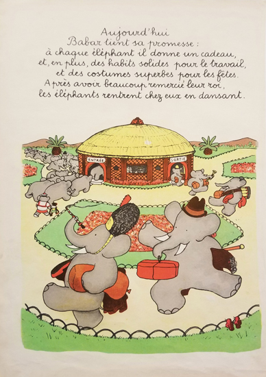 Babar Book Page Illustration - Costumes