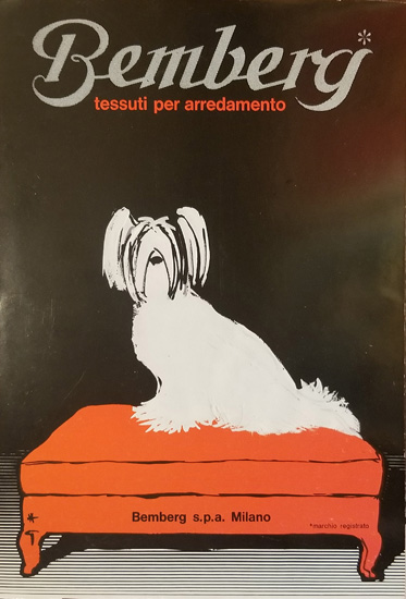 Magazine Ad- Bemberg (Puppy on ottoman)